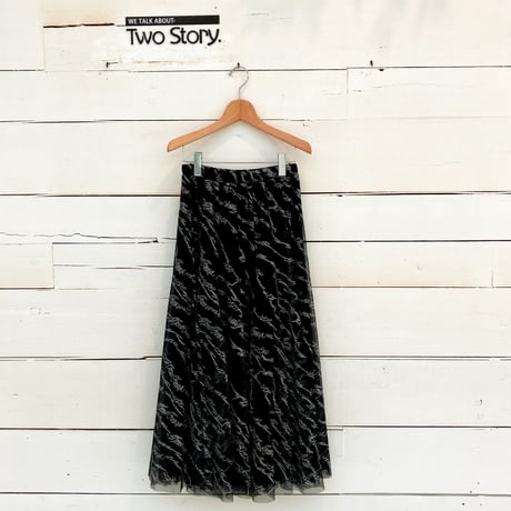 【tranoi】刺繍 ロゴチュールスカート【242R520】