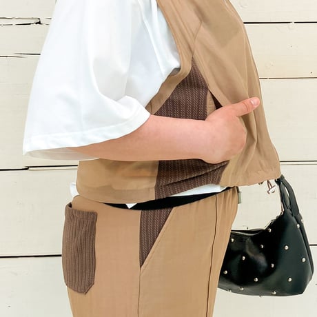 【33℃】 ニット切替シアzip VEST【bc604801】