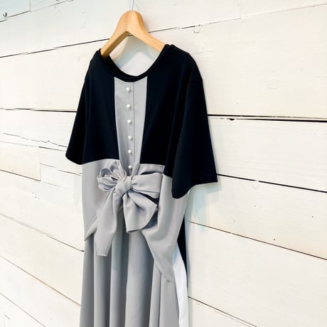 【GALENA】 バイカラーバックリボンワンピース【70060-7105】