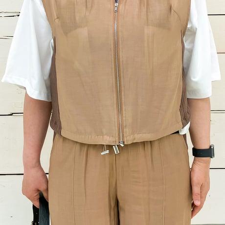 【33℃】 ニット切替シアzip VEST【bc604801】
