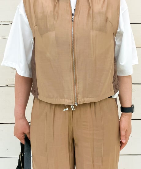 【33℃】 ニット切替シアzip VEST【bc604801】