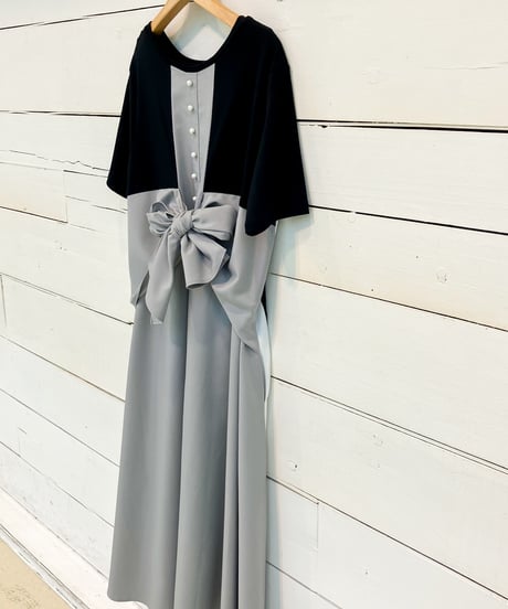 【GALENA】 バイカラーバックリボンワンピース【70060-7105】