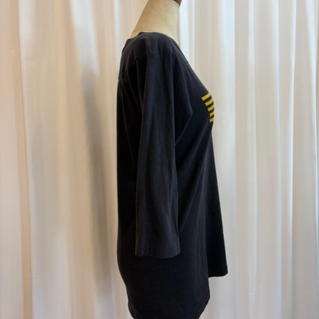 80s MADE IN USA NYC フットボール デザイン 七分 袖ロンTEE