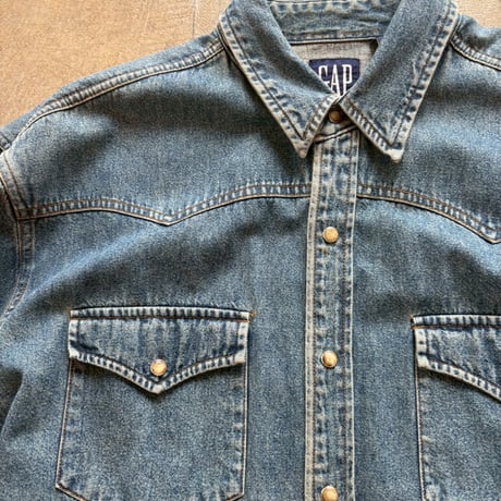 ９０s OLD GAP デニム　ウエスタンシャツ
