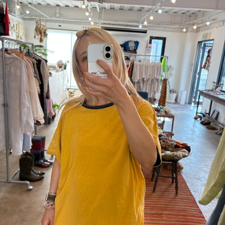 70s champion バータグ　リバーシブルTEE ブラック✖️イエロー