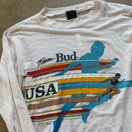 VINTAGE Budweiser ロゴ入り ボロ ロンTEE