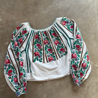 antique 30s クロスステッチ ルーマニア 刺繍 民族 ブラウス