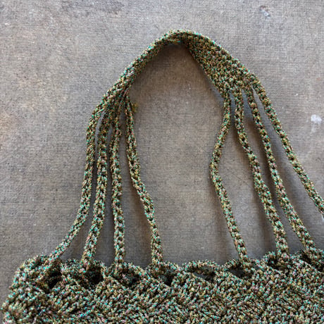 antique Hand made 鍵網 ラメニットBAG