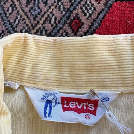 70s Levis パステルイエロー　コーデュロイ　ジャケット