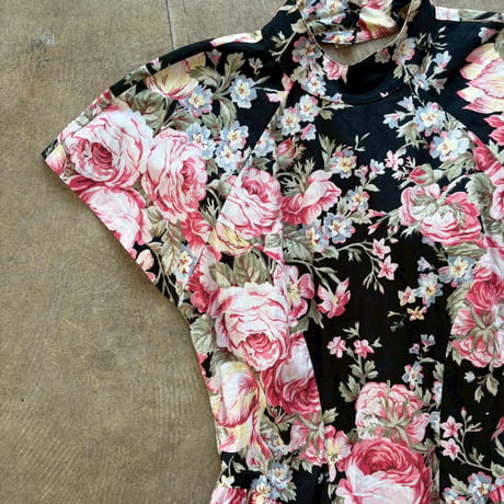 USA MADE ９０s 背中開き　花柄　ドレス
