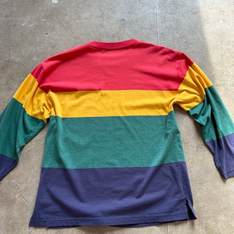 90s サイドスリット入り　太ボーダーロンTEE
