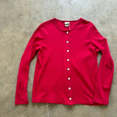 L.L.Bean シェルボタン　ロンTEE カーディガン