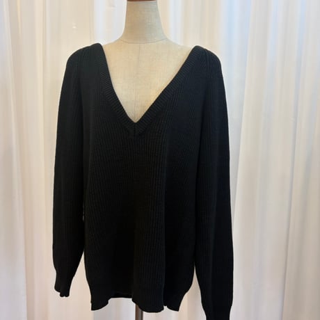 90s アクリル ざっくりVニット