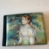 Antique ルノワール 花籠を持つ少女 モチーフ art 財布