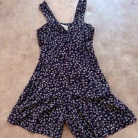 ９０s 小花柄　ショート丈ロンパース