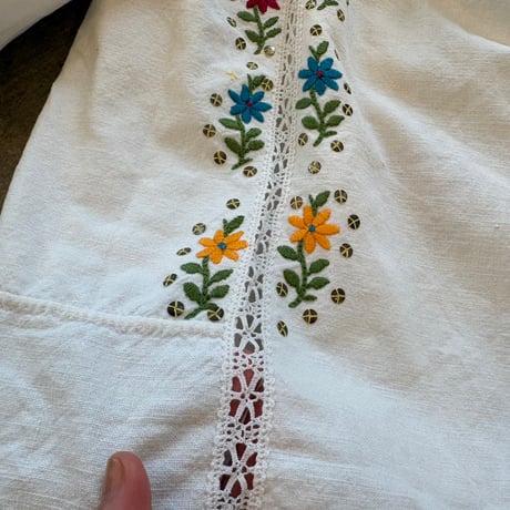 50s Vintage handmade ハンガリー刺繍 民族ブラウス