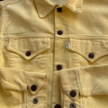 70s Levis パステルイエロー　コーデュロイ　ジャケット