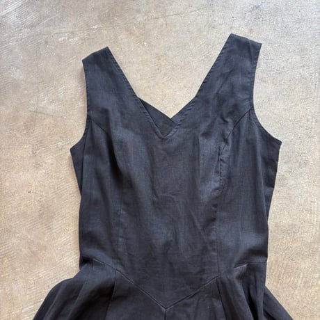 Vintage リネン 背中デザイン ドレス
