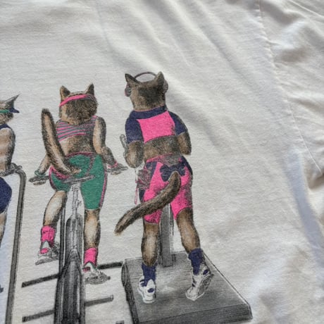 90s usa made フィットネス猫TEE