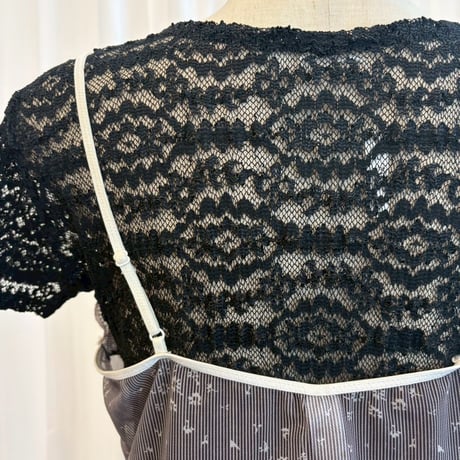 Y2K シースルー　ランジェリー　お花刺繍　キャミソール