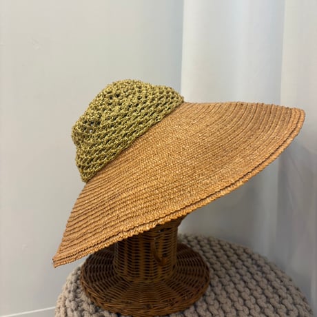 vintage ERIC JAVITS 鍵あみストローハット