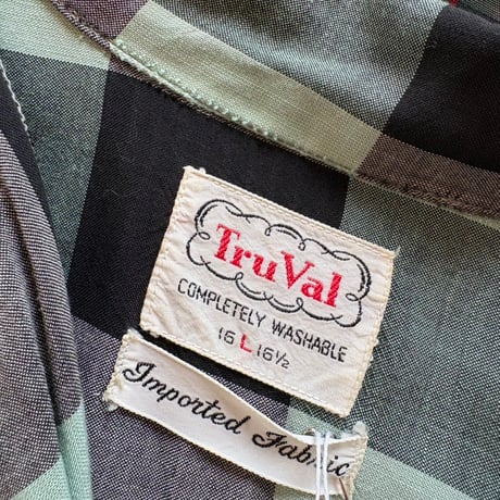 50s vintage Tru Val レーヨン 長袖シャツ