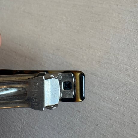 antique　TAIWAN made マーブルカラー リボンモチーフ　ヘアバレッタ