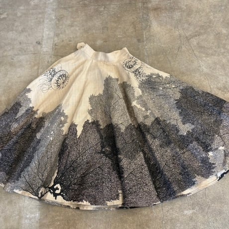 50s usa made クラゲ柄 貝殻装飾 ハンドメイド スカート