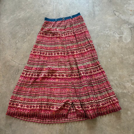 ST JOHN'S BAY made in INDIA ウエストデニム 切り替え 前開き スカート