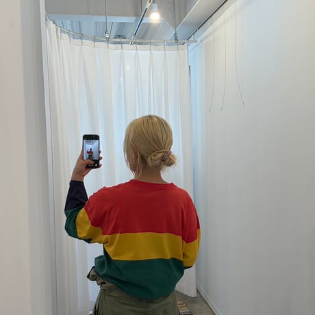 90s サイドスリット入り　太ボーダーロンTEE