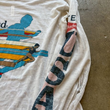 VINTAGE Budweiser ロゴ入り ボロ ロンTEE