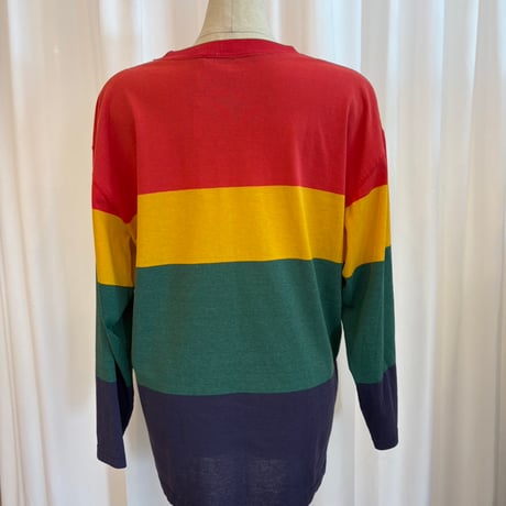 90s サイドスリット入り　太ボーダーロンTEE