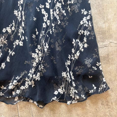 シルク 花柄スカート