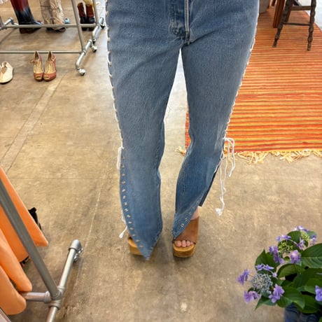 levis 20501 リメイク　編み上げデニムパンツ