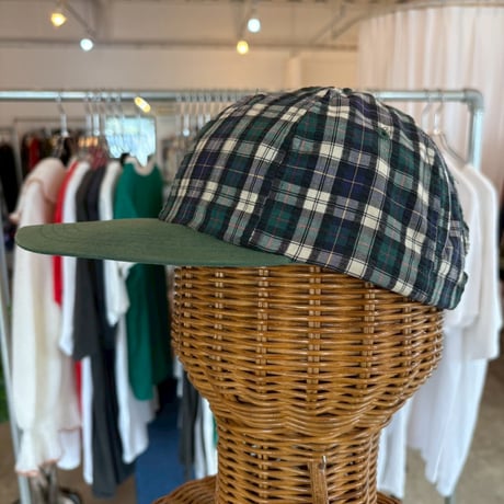 90s チェック柄 グリーン CAP