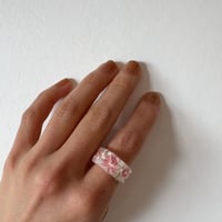 antique 樹脂 フラワー リング