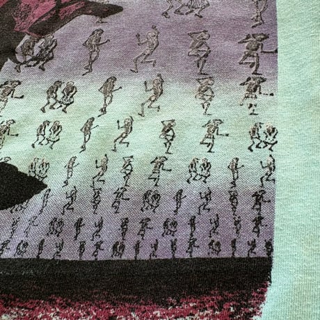 90s Hanes USA made スカル×バラ モチーフ ロンTEE