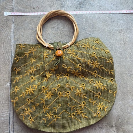 お花刺繍 ストロー BAG