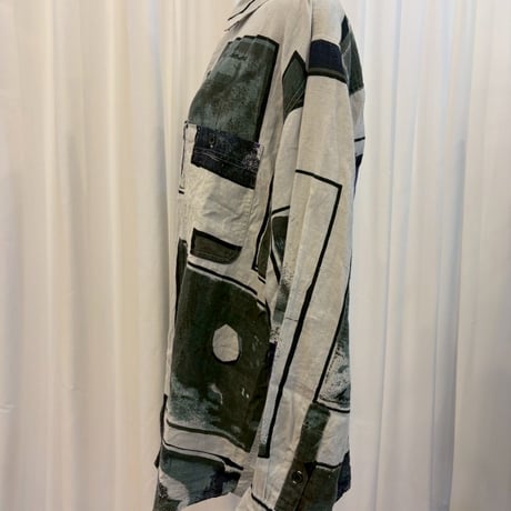 GOOUCH リネン１００　総柄シャツ