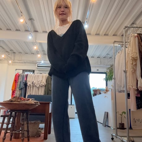 90s アクリル ざっくりVニット