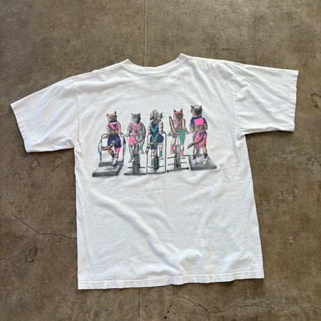 90s usa made フィットネス猫TEE