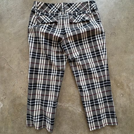 Burberry チェック9部丈パンツ