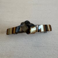 antique　TAIWAN made マーブルカラー リボンモチーフ　ヘアバレッタ