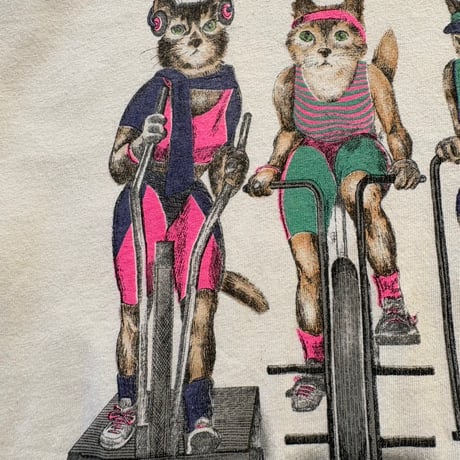 90s usa made フィットネス猫TEE
