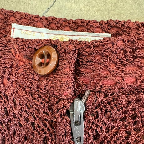 vintage ENGLAND made 総レース フレアパンツ