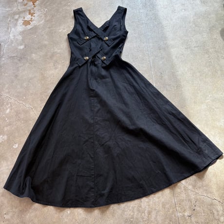 Vintage リネン 背中デザイン ドレス