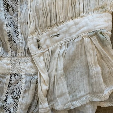 1900's antique 花柄シルク レースブラウス
