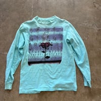 90s Hanes USA made スカル×バラ モチーフ ロンTEE