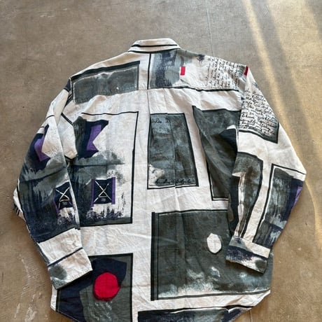 GOOUCH リネン１００　総柄シャツ