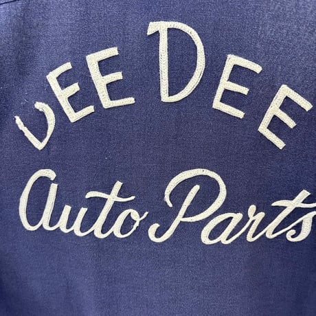 Vintage 50s チェーンステッチ レーヨンシャツ DEE DEE auto parts